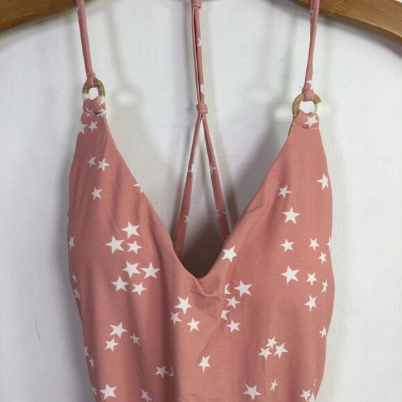 Wet Womens Aria One Piece Swimsuit Open Back Monokini Rose Stars Size S NWT - Picture 2 of 16